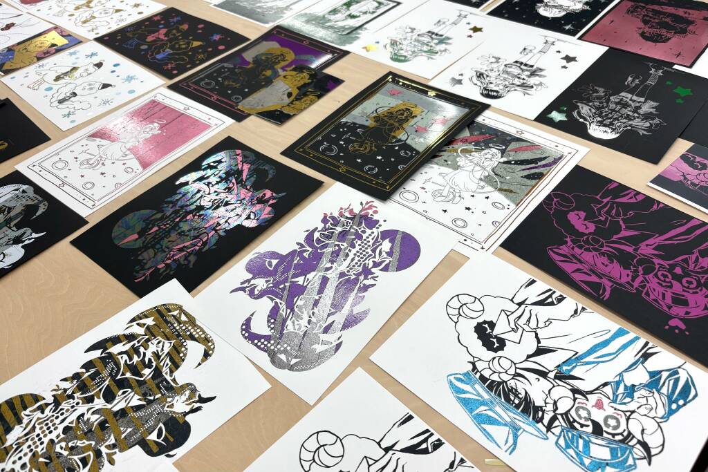 【授業：嵯峨美術大学（2025年度後期授業）】“顔料箔”を使って作品をつくろう